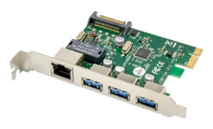 POWERTECH κάρτα επέκτασης PCIe σε USB 3.0 & GbE LAN ST642