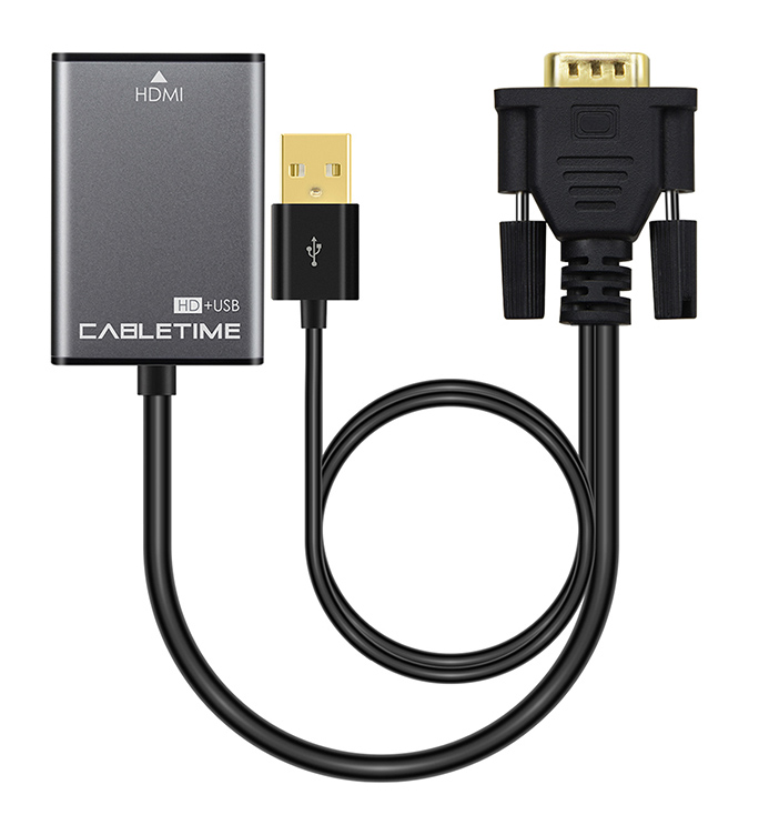 CABLETIME αντάπτορας HDMI σε VGA & USB AV582