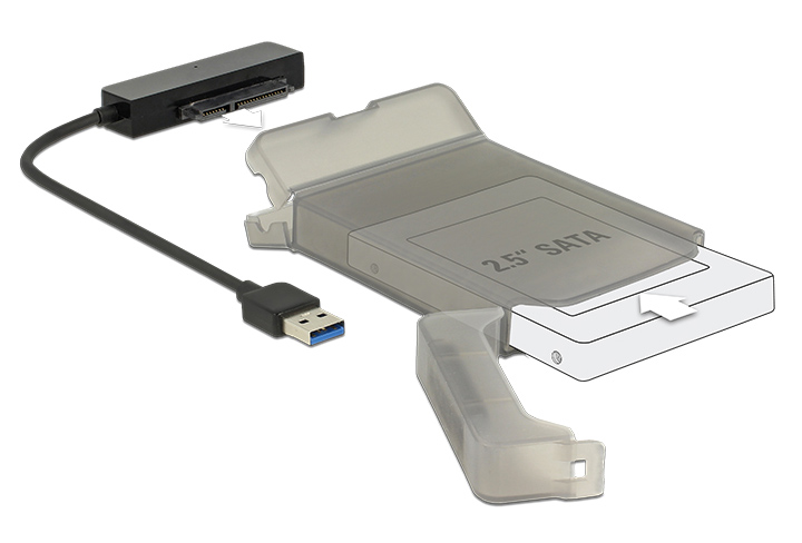 DELOCK αντάπτορας USB σε SATA 62742 με θήκη για 2.5" HDD/SSD
