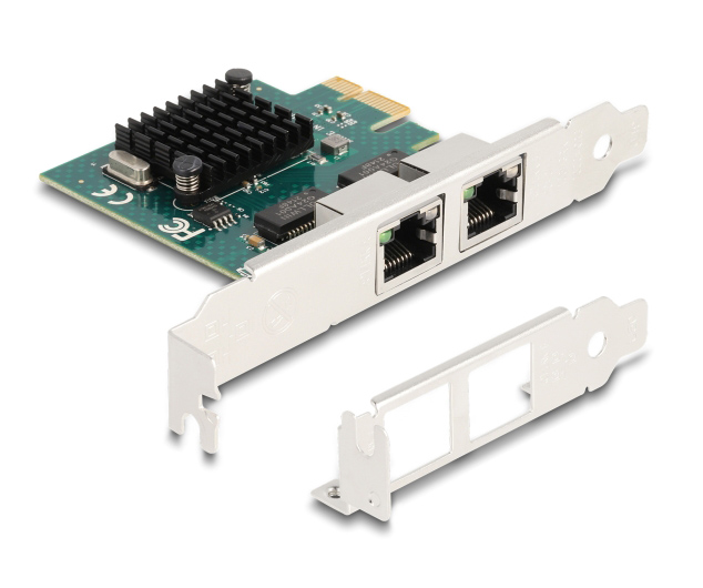 DELOCK κάρτα επέκτασης PCIe x1 σε 2x RJ45 Gigabit 88205