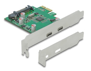 DELOCK κάρτα επέκτασης PCIe x1 σε 2x USB-C 90493